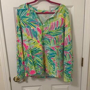 Lilly Pulitzer Kayleigh Top Tropical Pink Tropical Storm XL NWOT